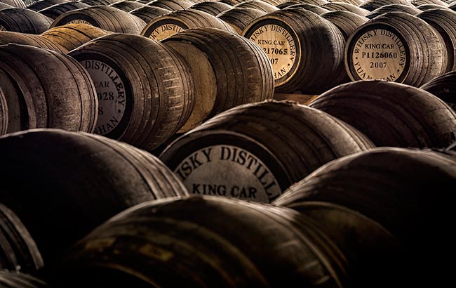Kavalan whisky maturing in barrels