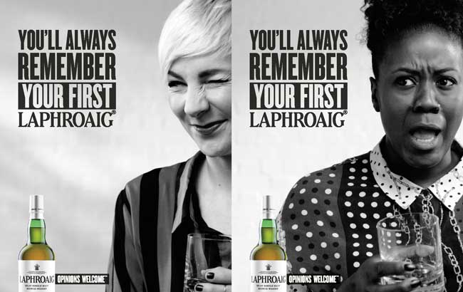 The Laphroaig ad showed reactions to people tasting the whisky for the first time