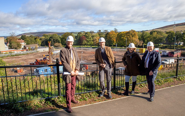 L-r: architect Richard Elphick with Chris, Eileen and Alan Ferguson