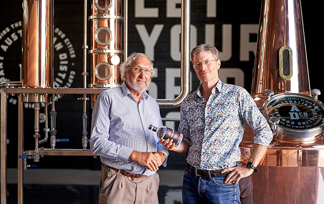 Dr Graham Jones and Michael Hickinbotham of Australian Distilling Co