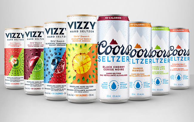 Hard seltzer brands Vizzy and Coors Seltzer