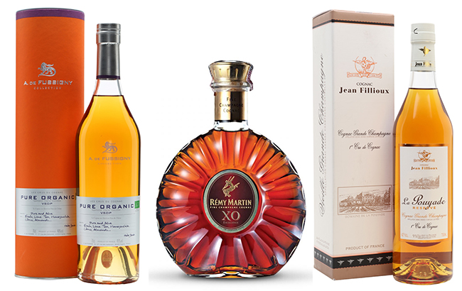 A De Fussigny, Rémy Martin and Jean Fillloux Cognacs