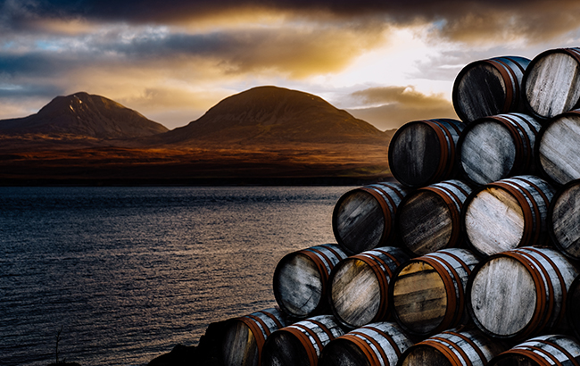 Scotch whisky barrels angels' share