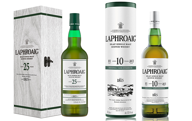 Laphroaig 10- and 25-year-old whiskies from batch 13