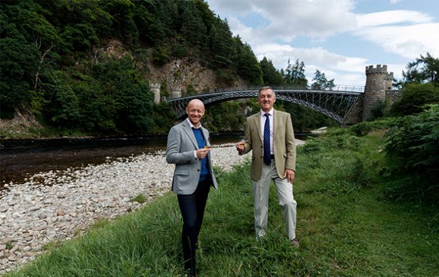 New chairman for Spirit of Speyside Whisky Festival George McNeil and former chairman James Campbell 