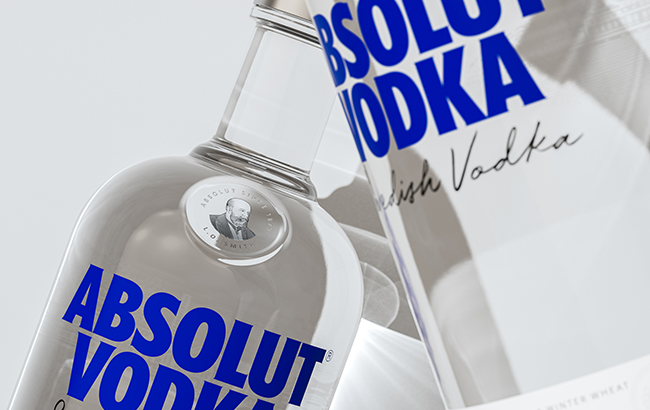 The newly designed Absolut vodka bottle