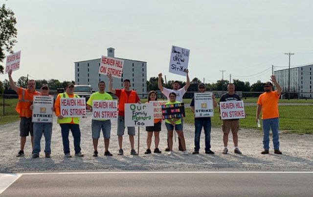 Heaven Hill workers on strike