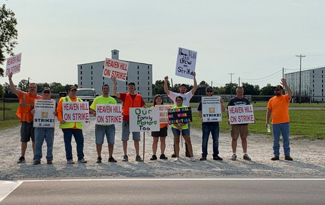 Heaven Hill workers on strike