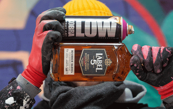 Label 5 unveils whisky-inspired street art