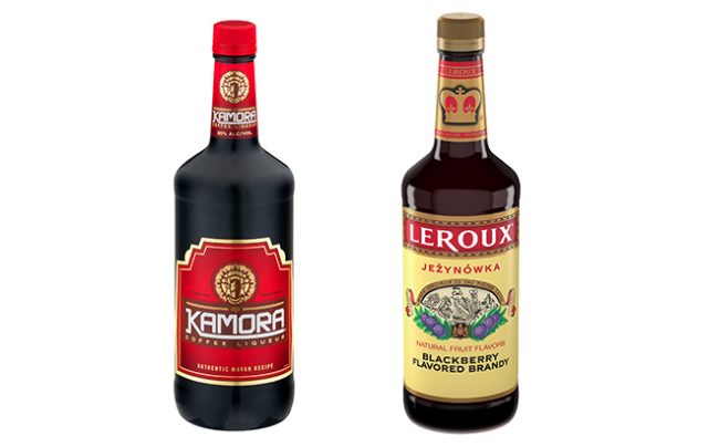 Kamora coffee liqueur and Leroux brandy