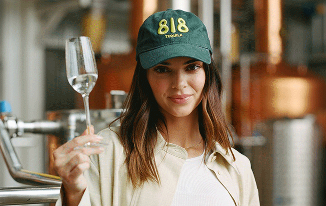 Kendall Jenner wearing 818 Tequila merchandise