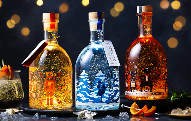 M&S’ Light Up Snow Globe Gin Liqueur range