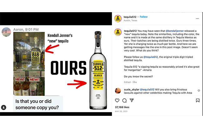 512 accuses 818 Tequila of copying its design