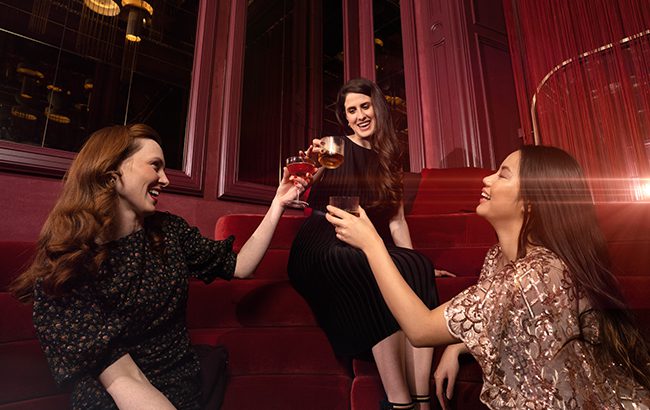 Women drinking whisky