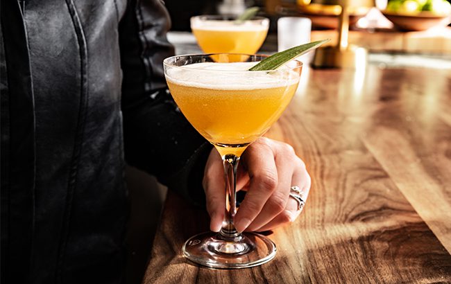 Desolas Mezcal Yellowbird cocktail