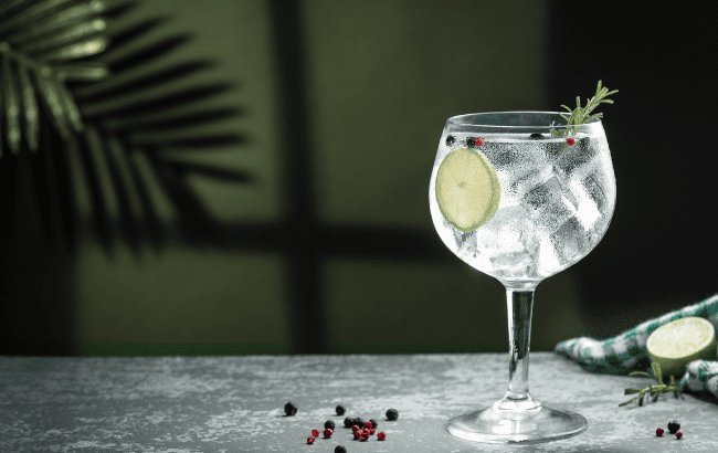 Gin glass premium spirits