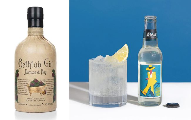 Bathtub Gin Damson & Bay and Artisan Drinks Co Agave Lemon Tonic