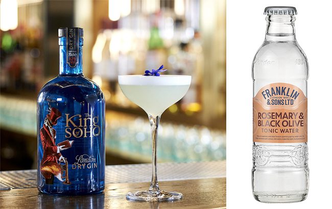 The King of Soho London Dry Gin and Franklin & Sons Rosemary & Black Olive Tonic