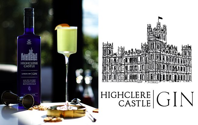 Highclere Castle Gin cocktail and logo