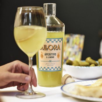 Allora Spritz bottle and glass