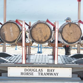 Fynoderee Distillery transporting its rum using the Douglas Bay Horse Tramway