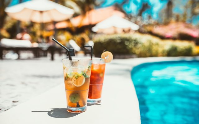 summer cocktails by the pool
