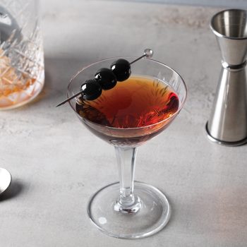 american whiskey in manhattan cocktail