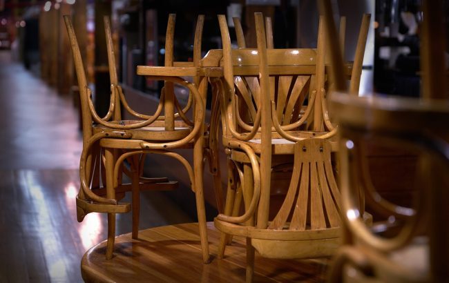 A view of a closed on-trade restaurant after hours