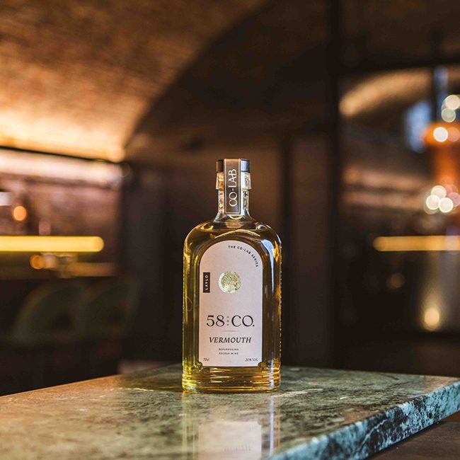 British Bianco Vermouth on 58 and CO Bar October products