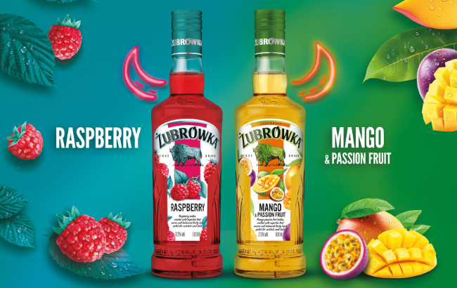 Żubrówka Mango & Passion Fruit and Żubrówka Raspberry.
