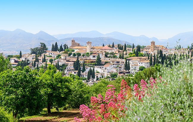 General view old city Of Granada, Spain.