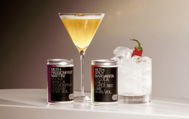 Moth Spicy Marg and Passionfruit Martini
