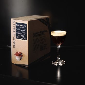 Burnt Faith coffee liqueur bag in box