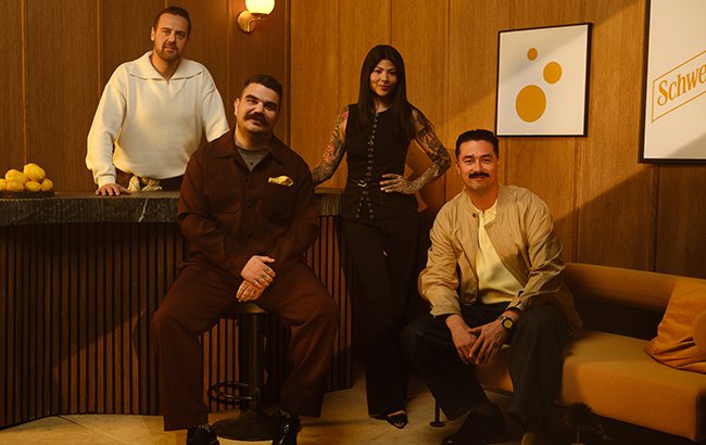 Schweppes Pioneers, L-R: Simone Caporale, Vasilis Kyritsis, Millie Tang and Iain McPherson