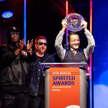 Devil’s Cut from Madrid, Spain accepts the award for Best New International Cocktail Bar at the 19th Annual Spirited Awards on July 24, 2025 in New Orleans, LA, USA.(Photo by Erika Goldring/Tales of the Cocktail)