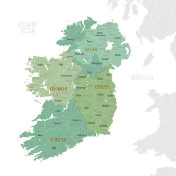 Ireland-map Irish whiskey