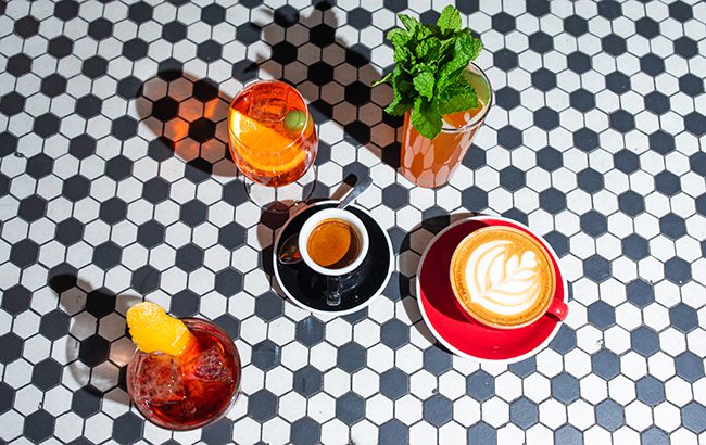 Bespoke bar and coffee shop in Wilmington, North Carolina on July 29, 2025.