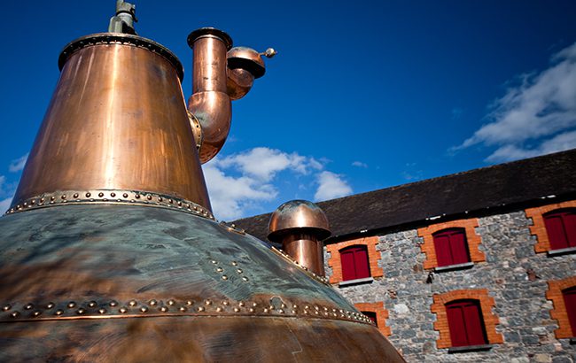 whisky distillery stills in Ireland near distillery