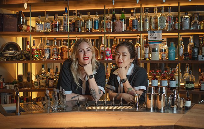 Holly Graham (left) and Tokyo Confidential head bartender Waka Murata
