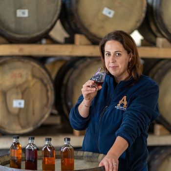 Laura Davies nosing the Clydebuilt samples. © 2025 Martin McAdam