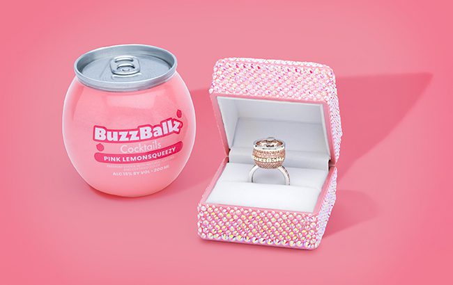 BuzzBallz engagement ring Pink Lemonsqueezy