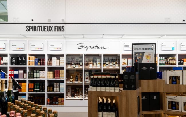 The spirits selection at Société des alcools du Québec (SAQ) store
