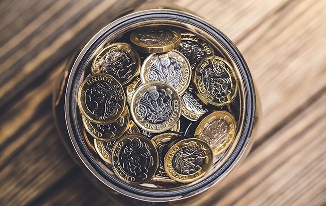 A stock photo of the 2017 New UK One Pound Coin. Photographed using the Canon EOS 5DSR and Canon 100mm f2.8 IS L lens.