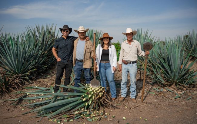 Humanos Tequila founders in agave field