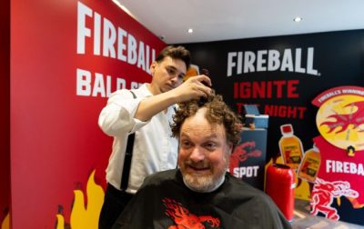 Fireball sends freshly bald fan on Miami trip