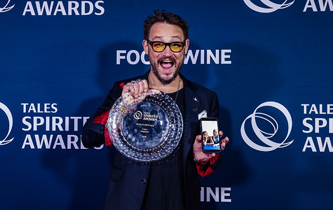 Representative of FURA of Singapore after winning the award for World's Best Bar at the 20th Annual Spirited Awards on July 23, 2026 in New Orleans, LA, USA. (Photo by Caitlyn Ridenour/Tales of the Cocktail)